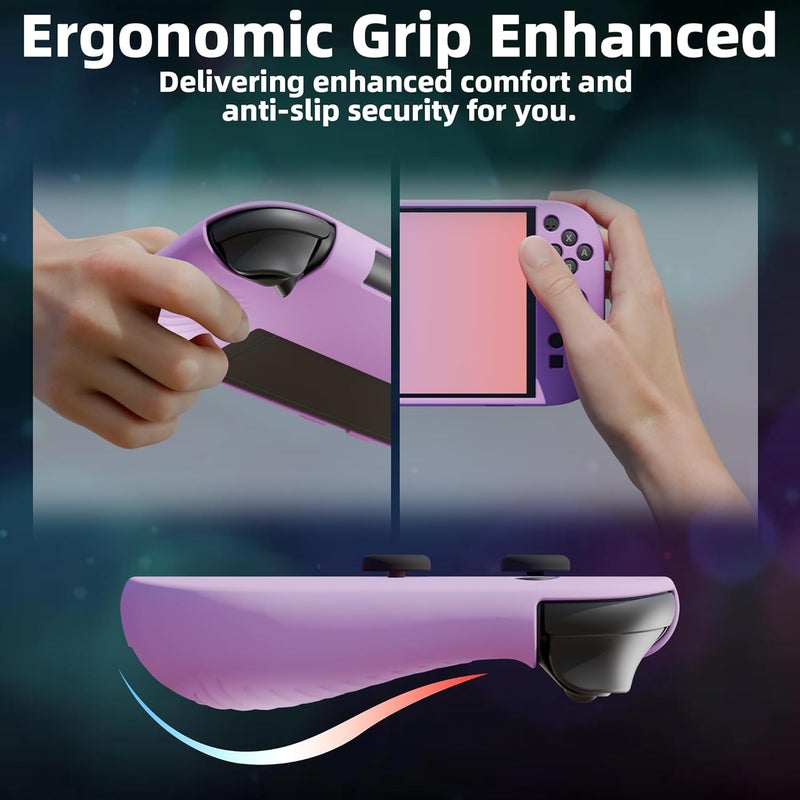 DAIERTEK Rubber Protector Case Compatible with Nintendo Switch 2 2025 Purple Silicone Cover Soft Shell Switch2 Accessories for Girl Boy Kid - Image 4